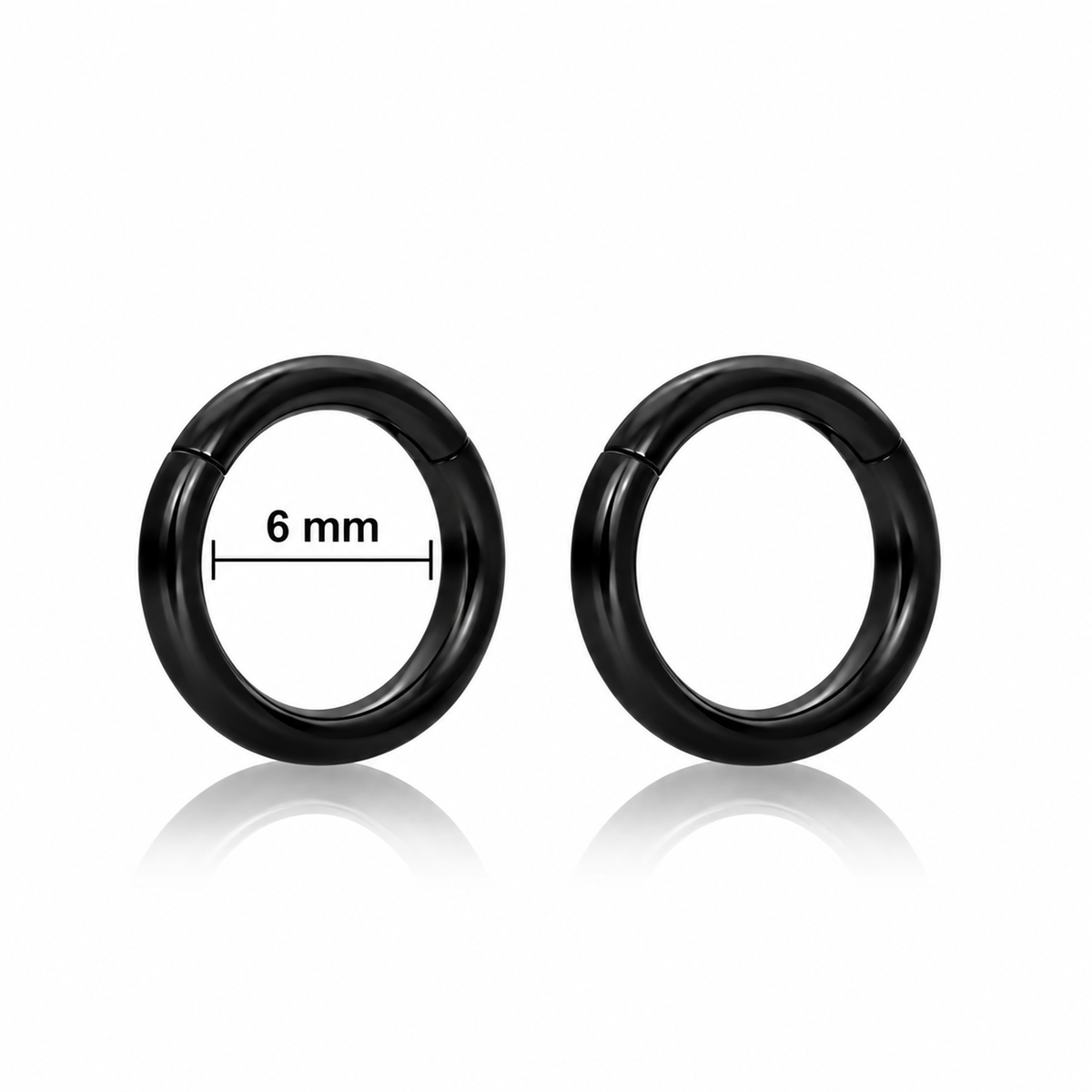 Argolla básica clicker negro 6, 8 y 10 MM
