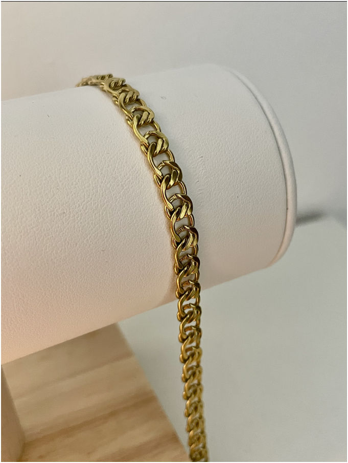 Pulsera Caballero Double Curb Chain Dorada