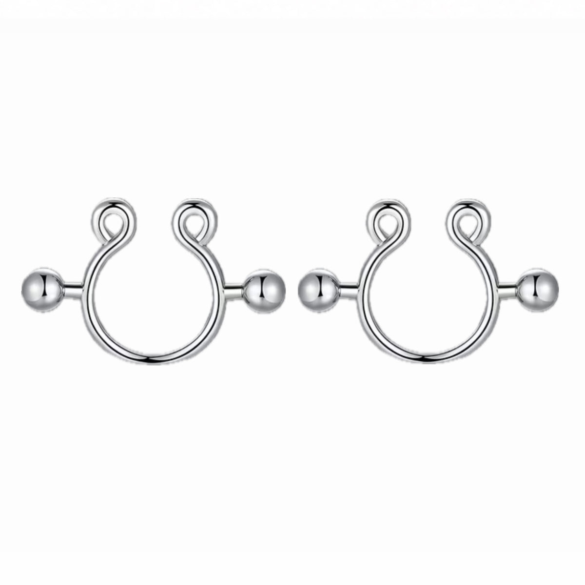 Nipple Piercing Simulador Aro Espiral Plateado