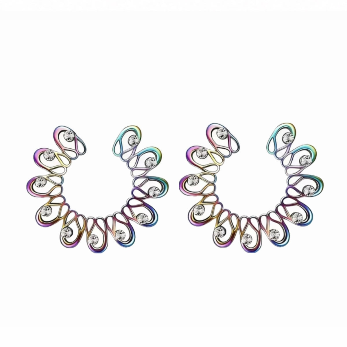 Nipple Piercing Simulador Espiral Iridiscente Arcoíris