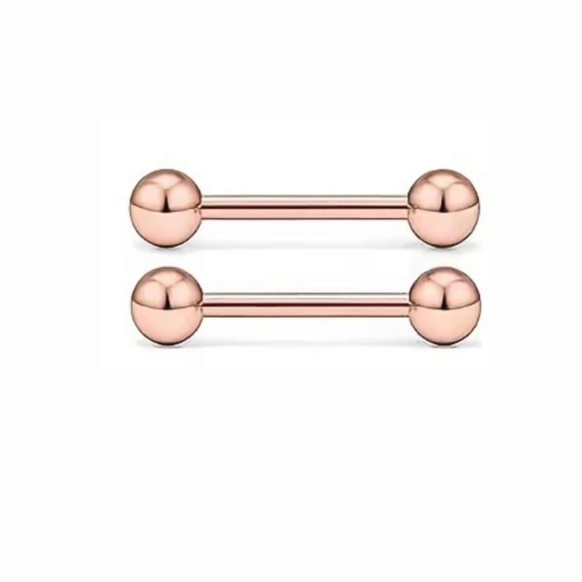 Nipple Piercing Barbell Esferas Lisas Oro Rosa