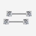 Nipple Piercing Barbell Solitario Cristal Transparente