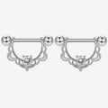 Nipple Piercing Barbell Filigrana con Cristal