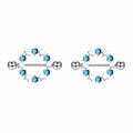 Nipple Piercing Barbell Aro Estrellas y Cristales Azul