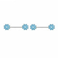 Nipple Piercing Barbell Margarita Esmalte Azul