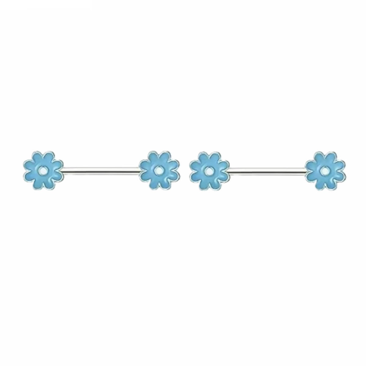 Nipple Piercing Barbell Margarita Esmalte Azul