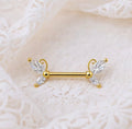 Nipple Piercing Barbell Mariposa Marquesa Dorado